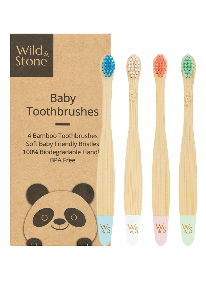 Wild & Stone- Bamboo Baby tooth Brushes set of 4 - Oh Mumma